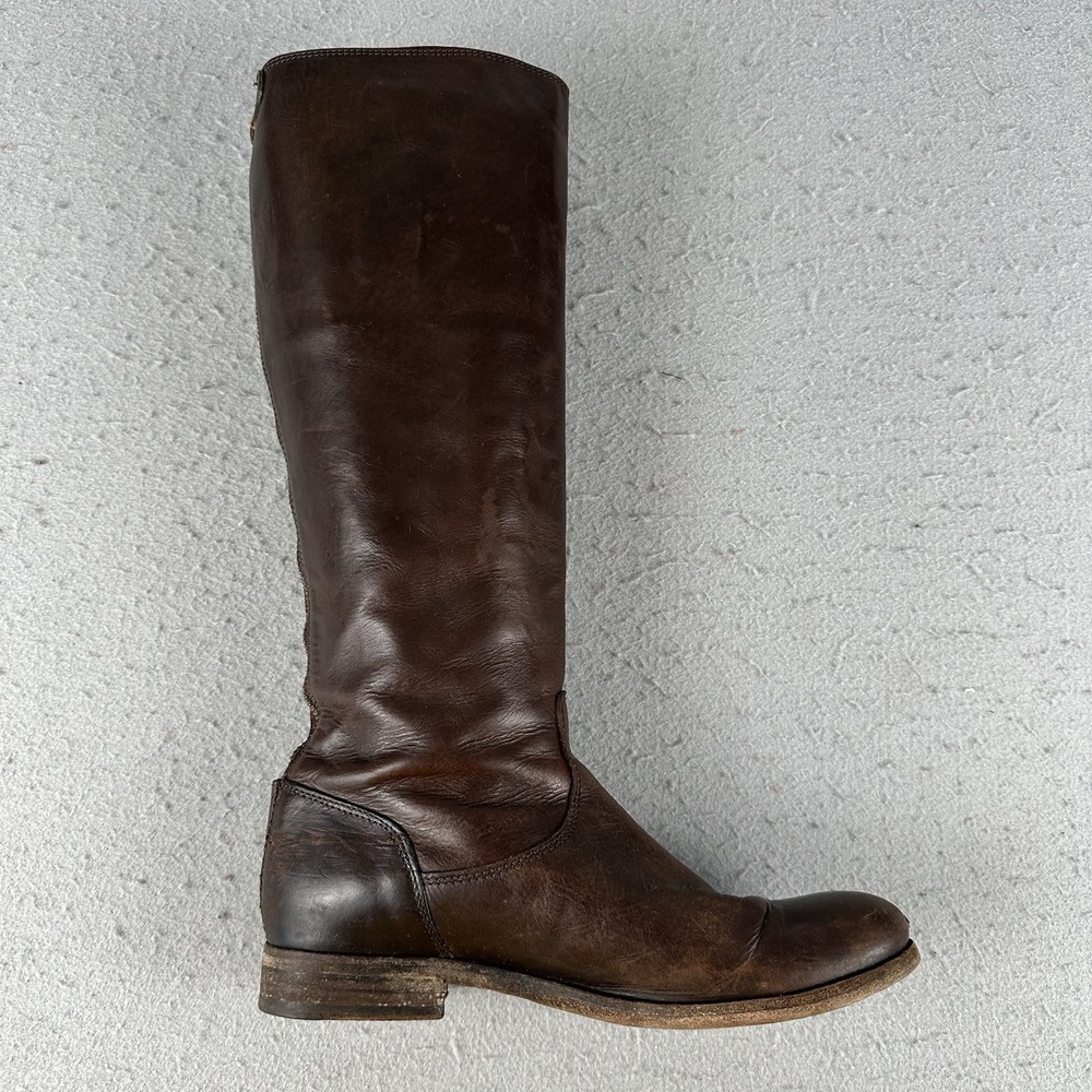 Frye Melissa Button Back Zip Leather Riding Boots Brown Sz. 8 B Womens - Picture 11 of 16